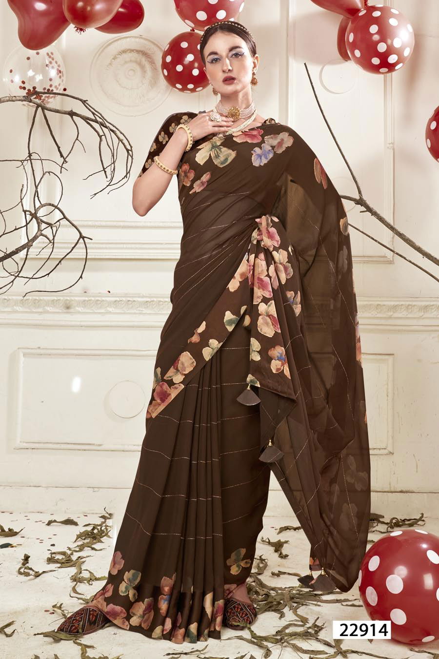 Vrishti By Vallabhi Designer Georgette Sarees Wholesale Clothing Suppliers In India